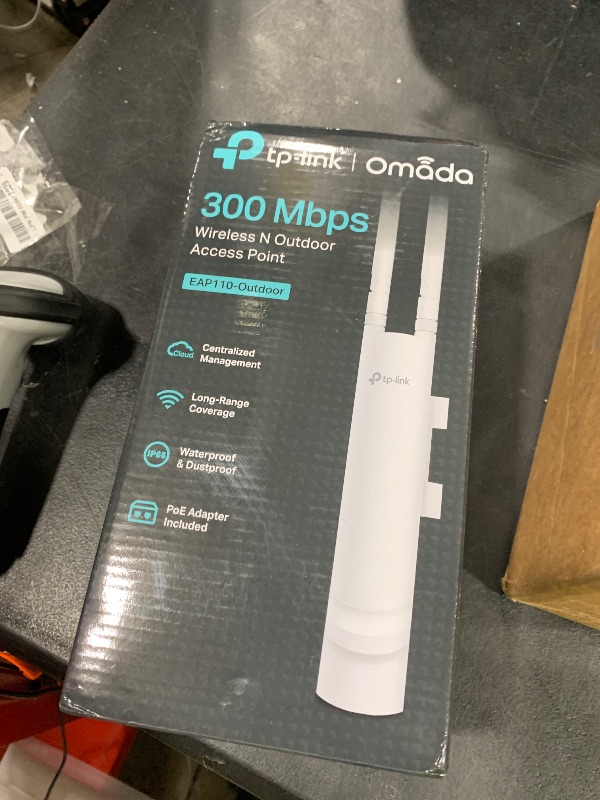 Photo 1 of TP-Link EAP110-Outdoor V3, Omada N300 Wireless Outdoor Access Point, WiFi Coverage Up To 200 Meters, Passive PoE W/ Free PoE Injector, SDN Integrated, Cloud Access & Omada App, White