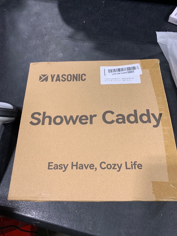 Photo 1 of YASONIC Corner Shower Caddy Organizer, 3-Pack Self-Adhesive Rustproof Bath Shelves with Soap Holder & 4 Hooks, Large Capacity Shower Storage Rack for Bathroom Organization, Grey