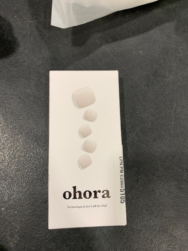 Photo 1 of ohora Semi Cured Gel Pedi Strips (P Basic Pedicure no.3) - White, Solid, Works with UV/LED Lamps, Salon-Quality, Long Lasting, Easy to Apply & Remove - Includes 2 Prep Pads, Nail File & Wooden Stick