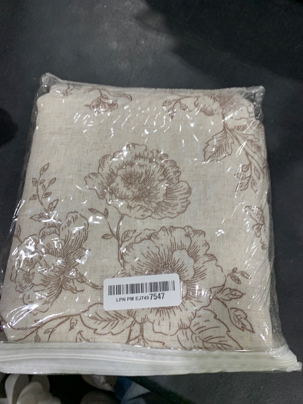 Photo 1 of Coffee Floral Curtains 84 inch Length Back Tab Farmhouser Living Room Light Filtering Curtains Coffee Pattern Print on Cream White Linen Curtain Minimalist Aesthetic Sketch Style Vintage Room Decor