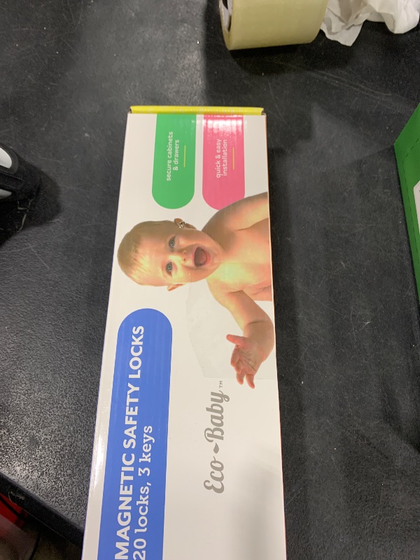 Photo 1 of Eco-Baby Magnetic Cabinet Locks for Babies - Keyless, White, 20 Pack and 3 Keys