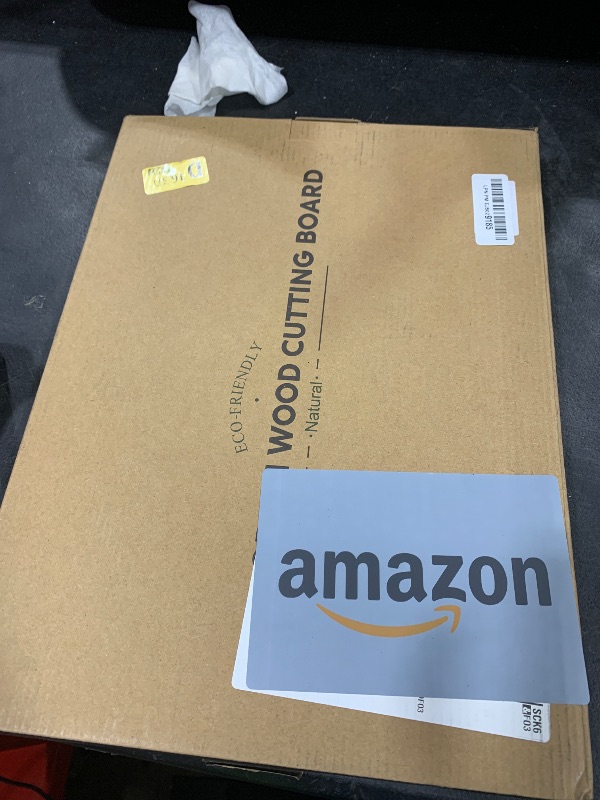 Photo 1 of PREMIUM Acacia Wood Cutting Board - COCOBOSS Wooden Chopping Board for Kitchen with Juice Chute, Drip Tray and Non-Slip Feet (Large - 16.5 * 11.8 * 1 Inch)
