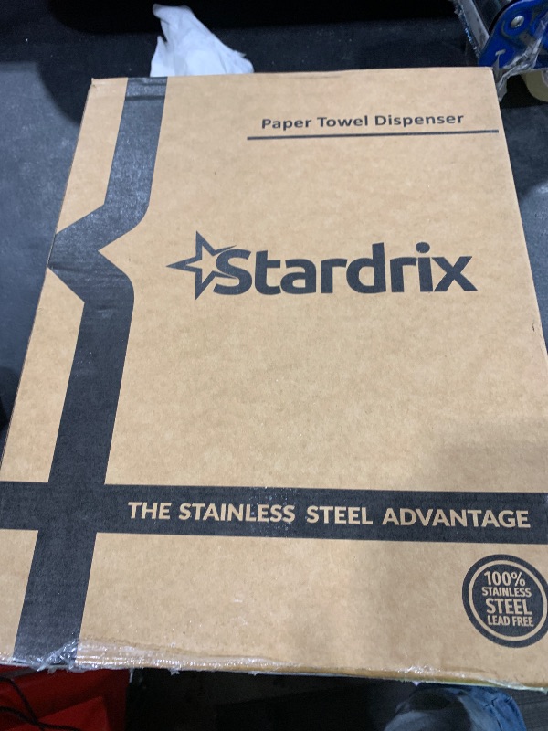 Photo 1 of Stardrix Paper Towel Dispenser Wall Mount, Brushed Stainless Steel Commercial Paper Towel Holder with Lock, Large Capacity 400 C Fold/525 Multifold Towels