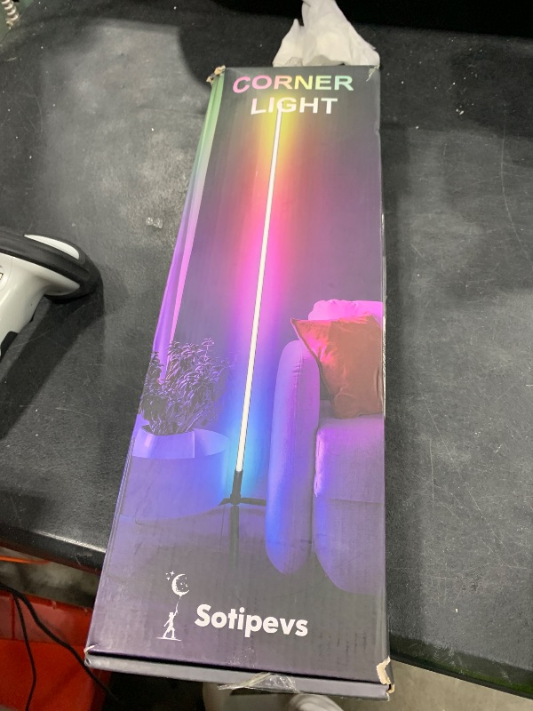 Photo 1 of Corner Floor Lamp,60” Smart RGB LED Corner Lamp with App and Remote Control, Color Changing Ambience Light with Music Sync, Easy to Install, Led Floor Lamp for Living Room Bedroom Gaming Room