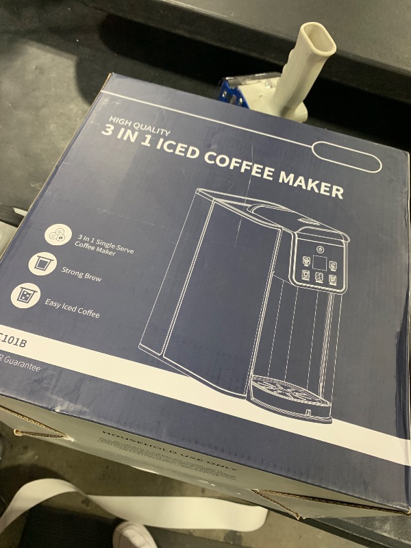 Photo 1 of SHARDOR Single Serve Coffee Maker, Hot and Iced Coffee Machine for K Cup Pods & Ground Coffee, 6 to 14 oz Brew Sizes, with 50 oz Removable Water Tank, Bold Brew Setting, Stainless Steel, Blue