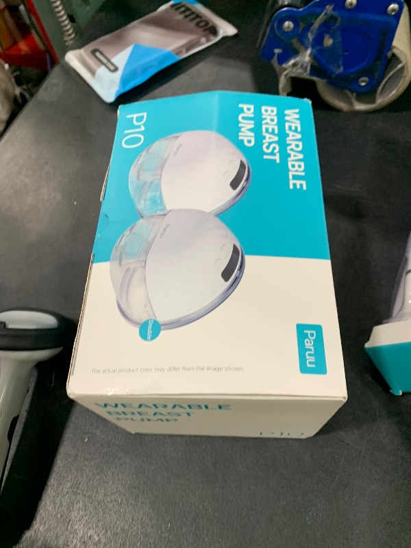 Photo 1 of Paruu P10 Hands Free Breast Pump Wearable, 338mmHg Strong Suction, Low Noise, 4 Modes & 9 Levels, Electric Breast Pump Portable, Smart Display, 19/21/24/28mm Insert/Flange, 2 Pack (White)
