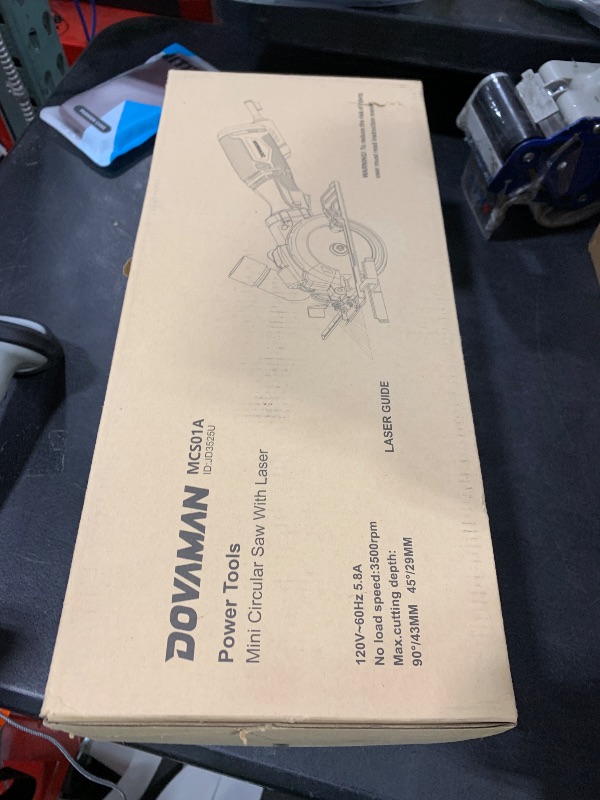 Photo 1 of DOVAMAN Circular Saw, 5.8A 4-1/2" Circular Saw w/Laser, Metal Auxiliary Handle, 6 Blades (4½", 4¾"), Cutting Depth 1-11/16" (90°), 1-3/8" (45°), Ideal for Wood, Soft Metal, Plastic, Tile - MCS01A