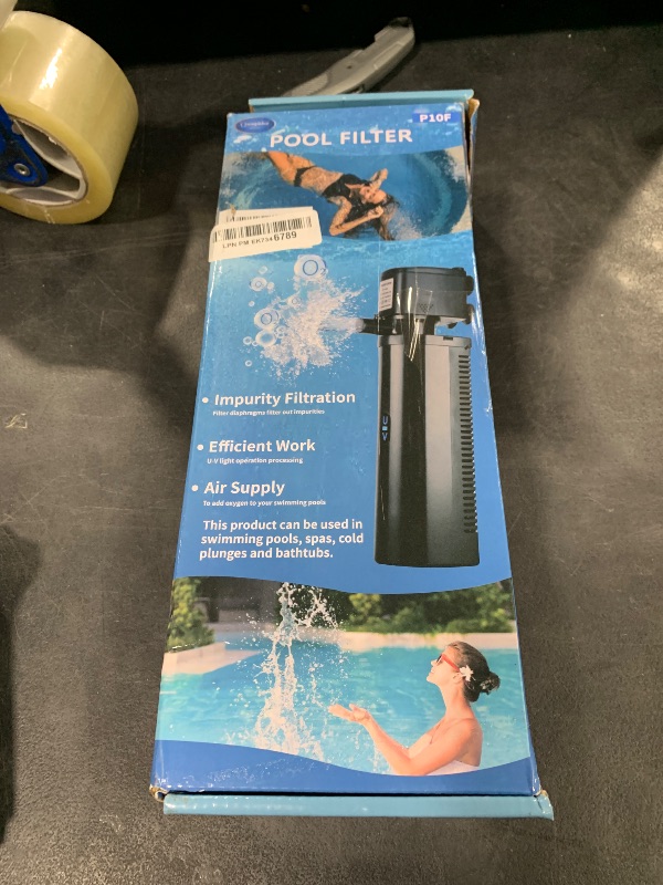 Photo 1 of 600GPH Pool Filter, UV Sterilzer for 300-1000 Gallon Swimming Pool, Small Pool Filter Green Pool Cleaning Powerful Pump Pool Filter for Children Pools, Inflatable Pools, Cold Plunge Crystal Clear