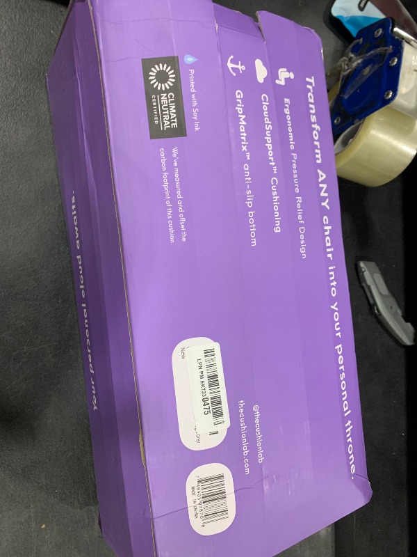 Photo 1 of C CUSHION LAB Patented Pressure Relief Seat Cushion for Long Sitting Hours on Office/Home Chair, Car, Wheelchair - Extra-Dense Memory Foam for Hip, Tailbone, Coccyx, Sciatica - Light Grey