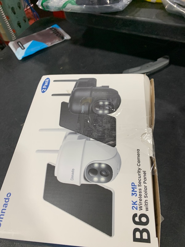 Photo 1 of 2K Cameras for Home Security-2.4G WiFi Outdoor Camera Wireless Solar/Battery Powered with solar panel, 360° Viewing, AI Human Detection, Color Night Vision, with SD Storage, Works with Alexa(2 Pack)