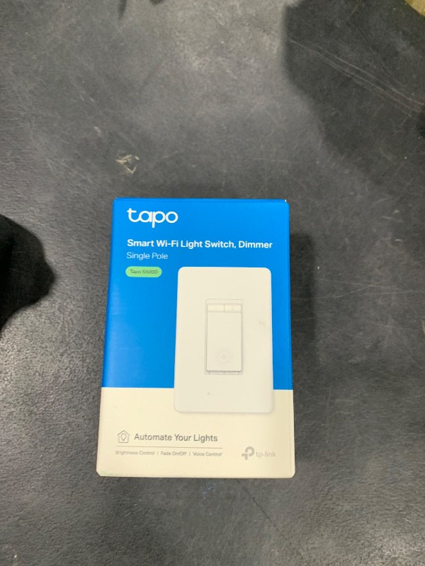 Photo 1 of TP-Link Tapo Smart Dimmer Switch, Single Pole, Neutral Wire Required, 2.4GHz Wi-Fi Light Switch Compatible with Alexa and Google Home, UL Certified, No Hub Required, White (Tapo S500D)