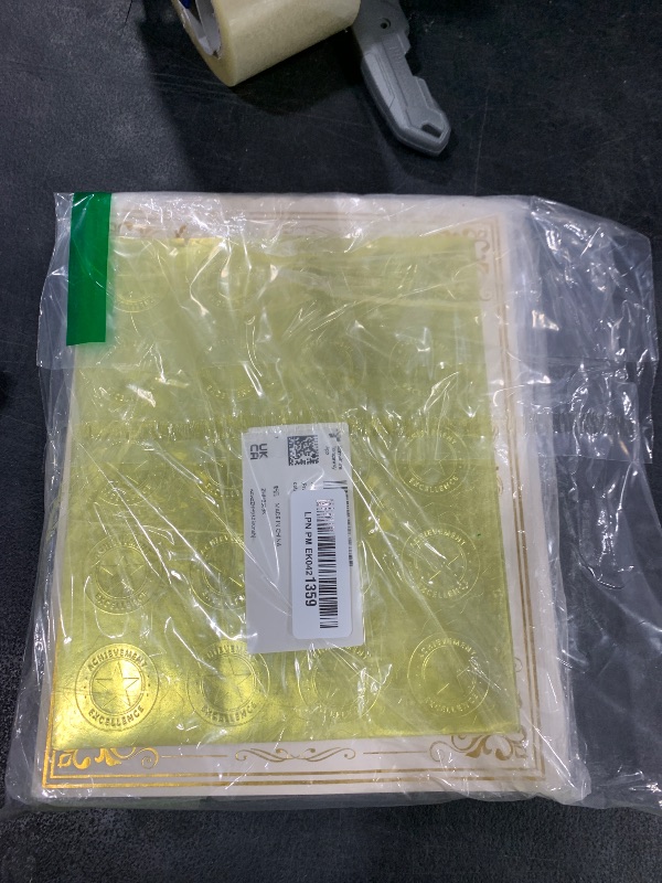 Photo 1 of 100 Sheets Certificate Paper with 100 Pcs Gold Seal Stickers, 8.5 × 11'' Printable Award Certificates for Graduation Marriage, Business Awards, Employee Recognition, Teacher Appreciation Certificates