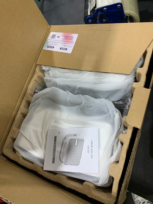 Photo 1 of Plyee Audio 400W Outdoor Bluetooth Speakers, Wireless Sync Between Speakers, IPX5 Waterproof, Powerful Bass, Wall Mount for Patio, Porch, Gazebo, Garage, 2-Pack, White(MZ-621)