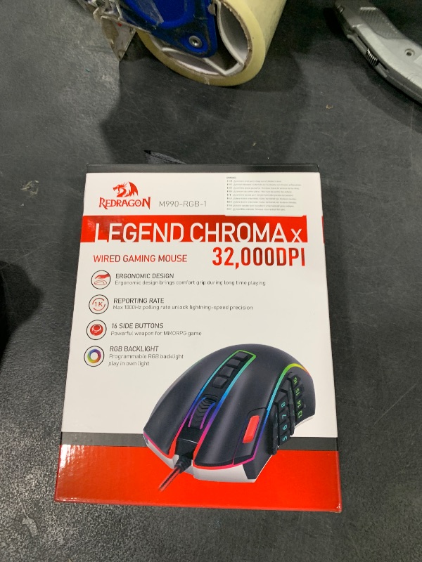 Photo 1 of Redragon M990 MMO Gaming Mouse, 32000 DPI High Precision Wired RGB Gamer Mouse w/23 Programmable Buttons, 16 Side Macro Keys, Software Supports, Aluminum Base