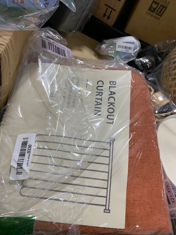 Photo 1 of 100% Blackout Shield Full Blackout Curtains for Bedroom 72 inch Length 2 Panels Set, Clip Rings/Rod Pocket Faux Linen Black Out Curtains for Living Room, Thermal Insulated, 50Wx72L, Orange