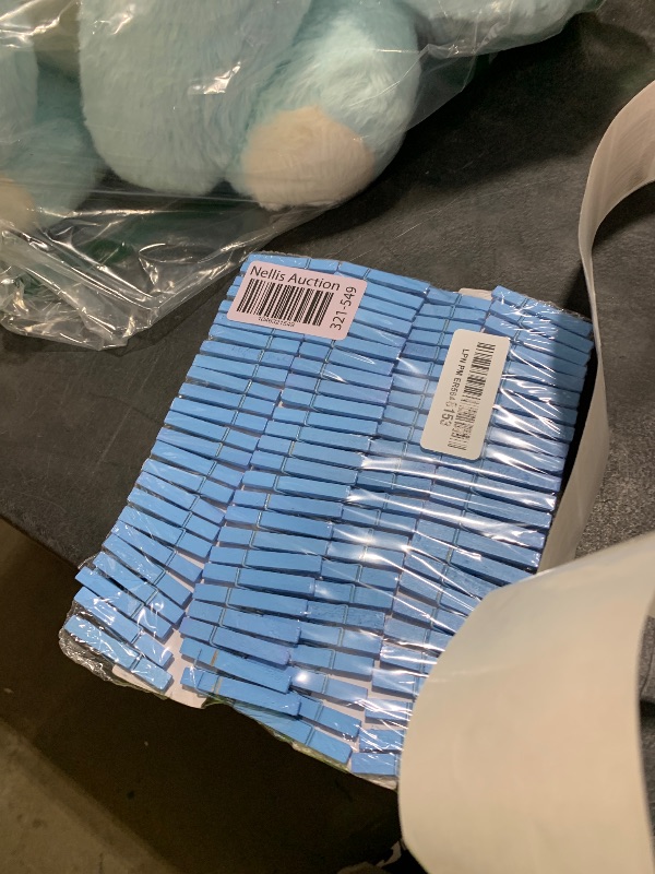 Photo 1 of Clothes Pins Wooden Blue Colored Clothespins for Crafts Photo 1.9 Inch 100 PCS, Small Wood Clips Mini Close Pin for Baby Shower Classroom Project Decorations Hanging Pegs 1-7/8"