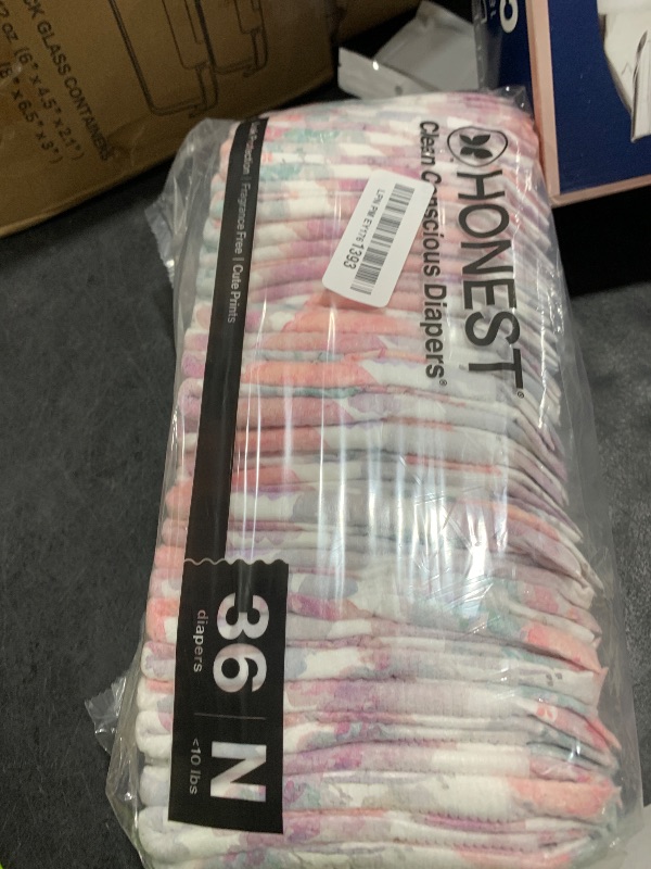Photo 1 of The Honest Company Clean Conscious Diapers for Delicate Skin | Up to 100% Leakproof | Hypoallergenic, Fragrance Free | Girl Prints | Club Box, Size Newborn, 72 Count (Prints May Vary)