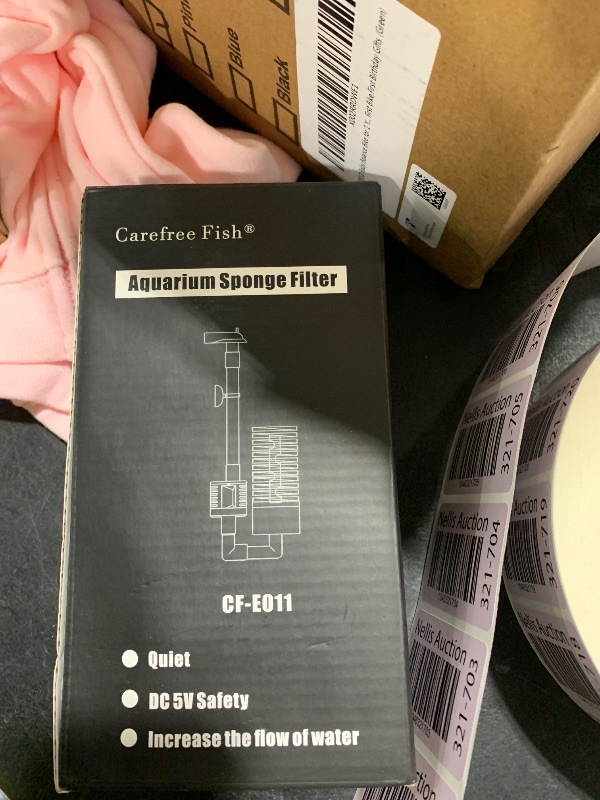 Photo 1 of Carefree Fish Aquarium USB Filter Sponge Fish Tank Quiet Bubble Filter with 2 Sponges and 1 Bag of Filtered Ceramic Balls for Salt Water and Fresh Water