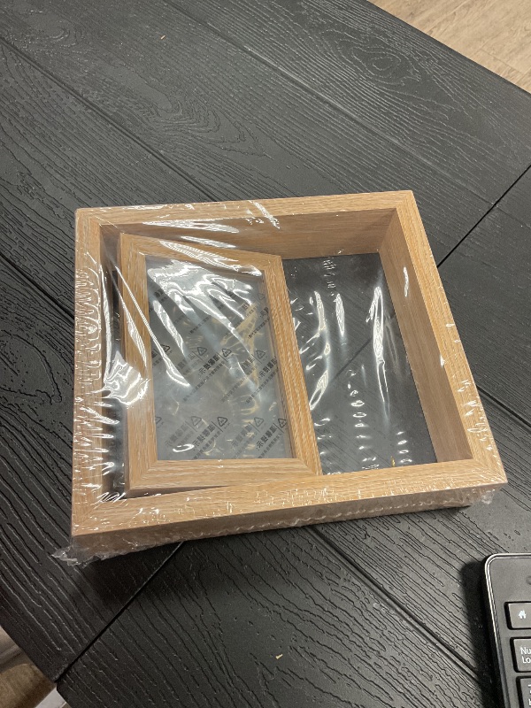 Photo 1 of Square Rotating Photo Frame Elegant Desktop Holder for Home Natural Color for Displaying Cherished Memories Any Tabletop