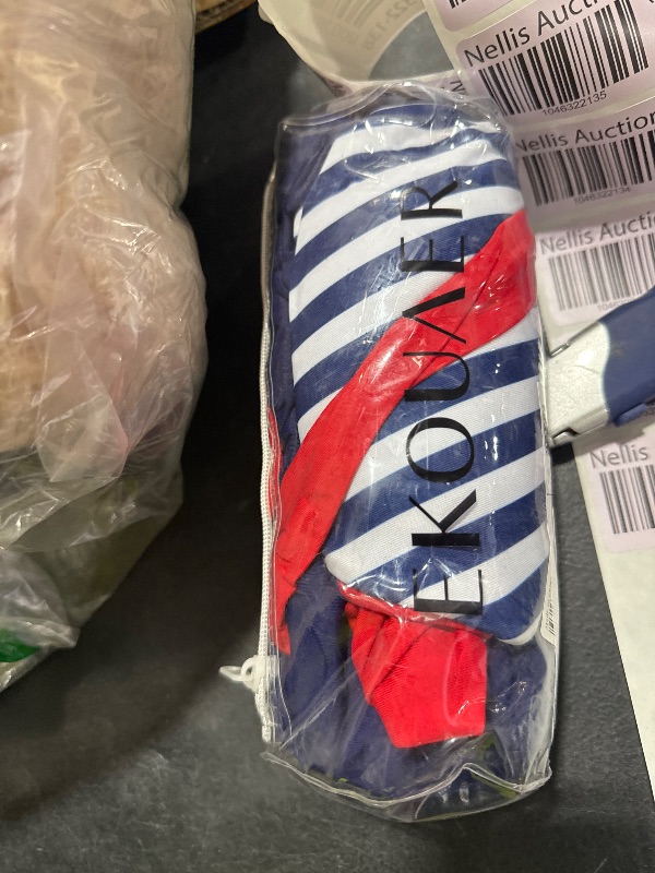 Photo 1 of Ekouaer Womens One Piece Swimsuits Vintage Striped Skirt Bathing Suit Vintage Retro Push Up Swimwear Blue