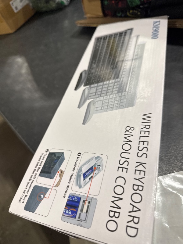 Photo 1 of Wireless Keyboard and Mouse Ultra Slim Combo, TopMate 2.4G Silent Compact USB 2400DPI Mouse and Scissor Switch Keyboard Set with Cover, 2 AA and 2 AAA Batteries, for PC/Laptop/Windows/Mac - White