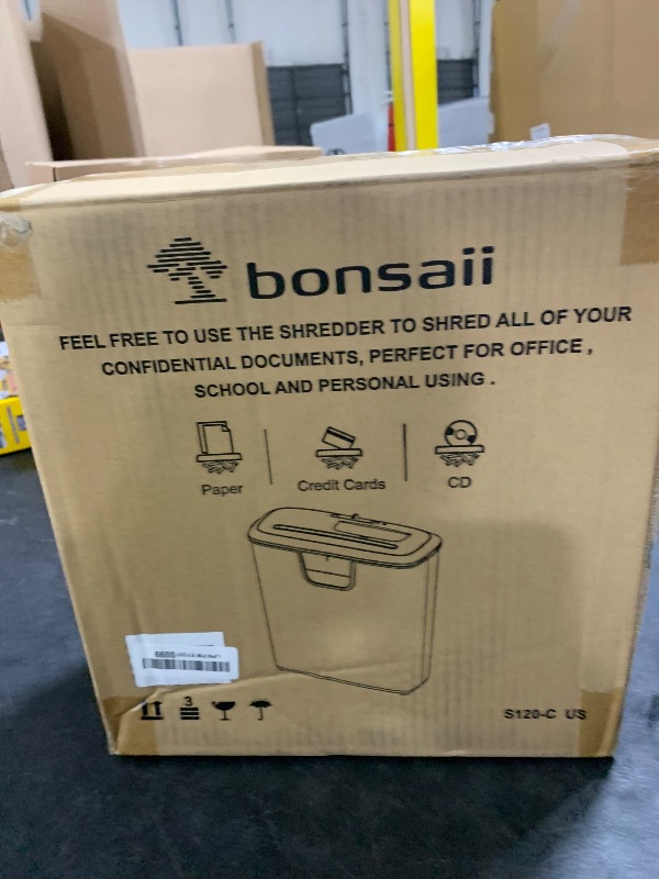 Photo 1 of Bonsaii Paper Shredder for Home Use, 8-Sheet StripCut Home Office Shredder, CD/Credit Card Shredder Machine with Overheat Protection, 3.4 Gallons Wastebasket