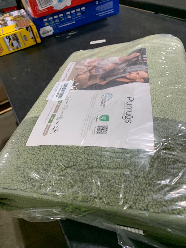 Photo 1 of PURRUGS Dirt Trapping Door Mat 34" x 60", Non-Slip/Skid Machine Washable Entryway Rug, Shoes Scraper, Throw Rug, Super Absorbent Area Rug for Muddy Wet Shoes and Paws, Budding Green & Sage Green