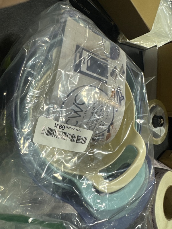 Photo 1 of COOK WITH COLOR Nesting Plastic Mixing Bowl Set with Pour Spouts and Handles, Ombre Blue, 4 Piece Non-Slip