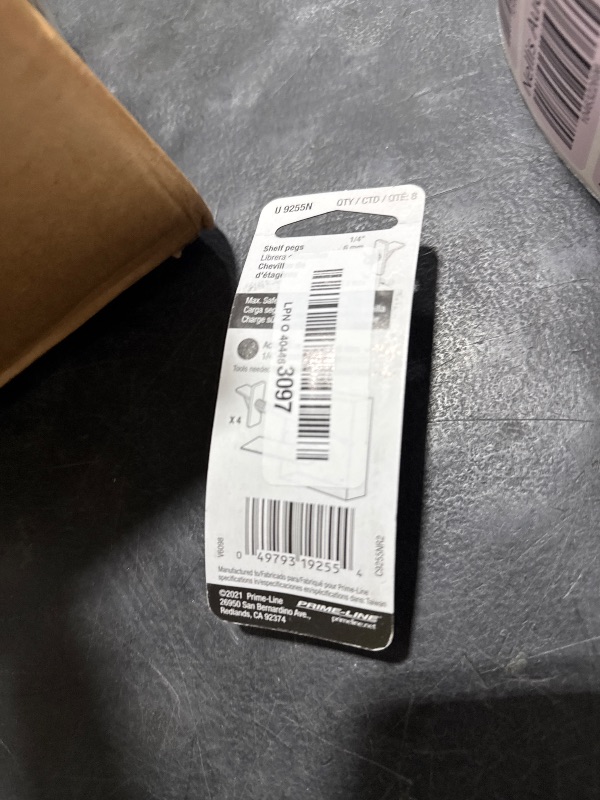 Photo 1 of Prime-Line U 9255N 1/4 In., Brown Plastic, 1/2 In. Shelf Support Peg, 8 Count (Pack of 1)
