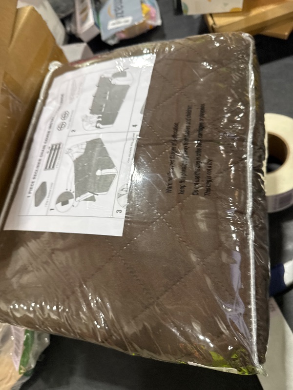 Photo 1 of KinCam Waterproof Recliner Sofa Cover, Non-Slip Reclining Couch Covers for 3 Seat, Recliner Couch Cover Furniture Protector with Elastic Straps for Pets, Kids, Chocolate