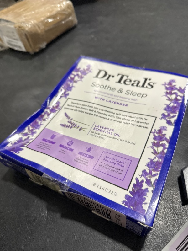 Photo 1 of Dr Teal's Lavender Essential Oil Epsom Salt and Foaming Bath Sampler Set, 2 Piece, Off White