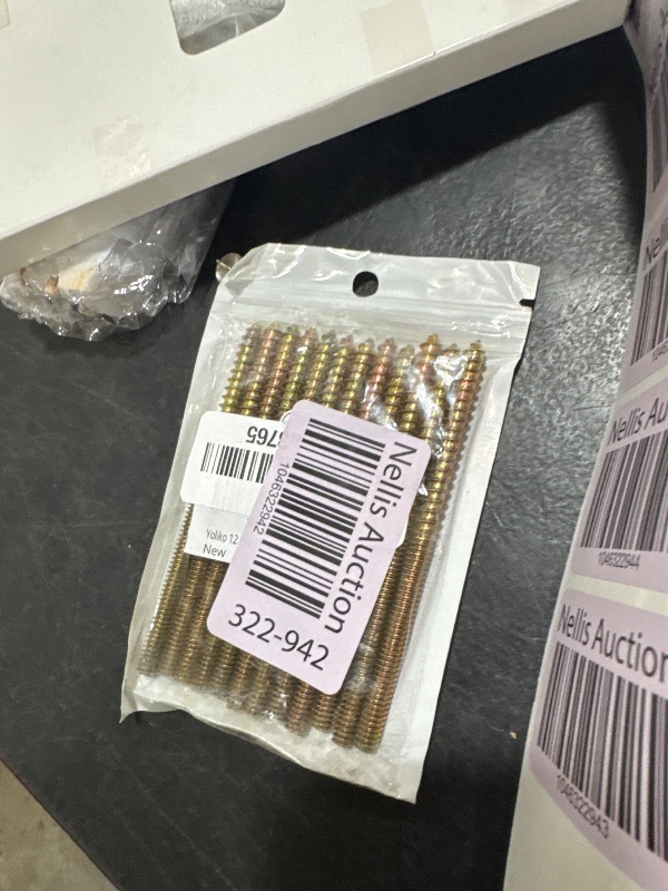 Photo 1 of Yoliko 12 Pack 1/4" Double Headed Hanger Bolts - 4" Long, Self-Tapping, Perfect for Furniture & Screws