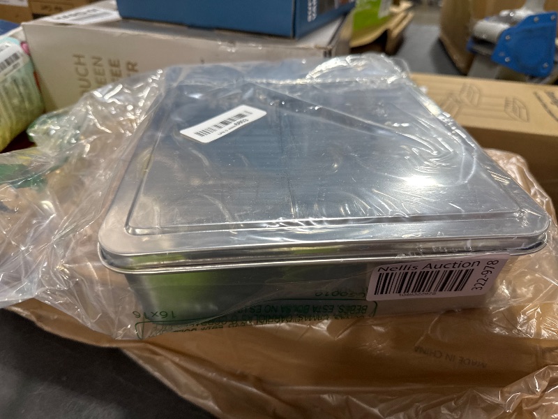 Photo 1 of OKUMEYR Stainless Steel Cake Pan with Lid Tiramisu Baking Dish for Baking Storage for Home Use Kitchen Cake Shops Large Capacity