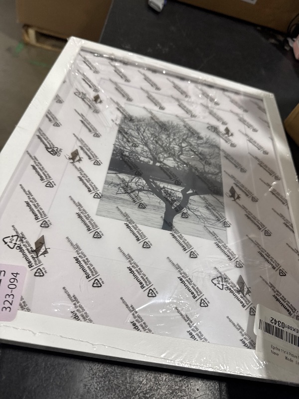 Photo 1 of Egofine 11x14 Picture Frame White - Photo Frame Made of Solid Wood Covered by Plexiglass for Table Top Display Pictures 5x7/8x10 with Mat or 11x14 Without Mat - with Wall Mounting Hardware