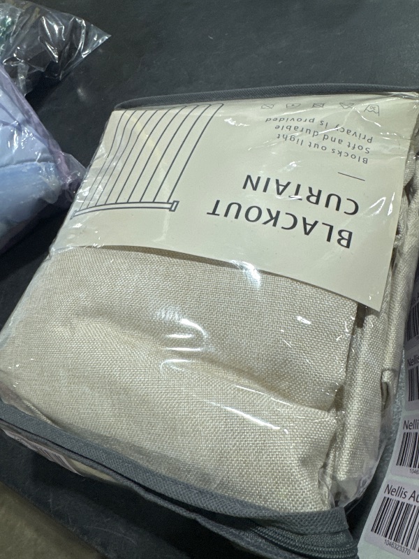 Photo 1 of INOVADAY 100% Blackout Curtains 90 Inches Length 2 Panels Set, Back Tab/Rod Pocket Linen Black Out Curtains for Bedroom, Thermal Insulated Window Drapes - Cream, W50 X L90