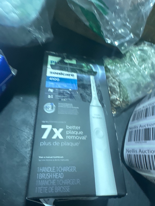 Photo 1 of Philips Sonicare 4100 Rechargeable Electric Toothbrush, with Pressure Sensor, 2 Intensity Settings, SmarTimer and QuadPacer, 14-Day Battery Life, White, Model HX3681/23