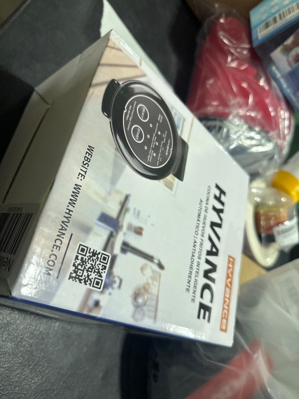 Photo 1 of Hyvance Smart Fried Egg Cooker, Automatic Fried Egg Maker for 6 Features like Sunny Side Up, Over Easy, Fully Cooked & More. Auto Power Off, Alarm, Round Shape, Non Stick Coating (Black)