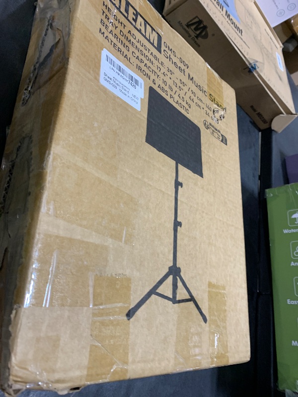 Photo 1 of GLEAM Sheet Music Stand - Full Metal with Carrying Bag, Phone Holder, Sheet Music Folder and Clip, 5 in 1 Desktop Book Stand