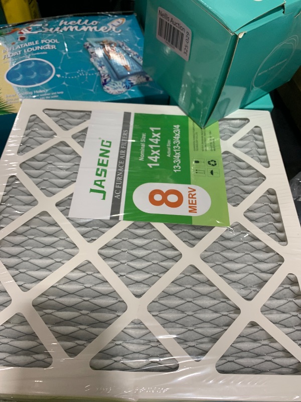 Photo 1 of 14x14x1 Air Filters, MERV 8 Pleated HVAC Furnace Filters (4-Pack) - Dust Defense, MPR 600 - exact dimensions: 13.75"x13.75"x0.75" - Replacement for AC, Heater, and Ventilation Systems