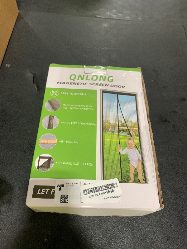 Photo 1 of Magnetic Door Screen Fit Door Size 35 X 80, Screen Size 37x82inch Magnetic Screen Door for Sliding Door Screen Magnetic Closure, Heavy Duty Hands Free Mesh Partition Pet and Kid Friendly Black
