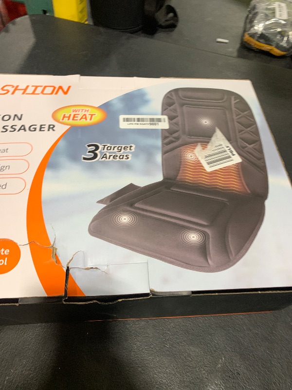 Photo 1 of CARSHION Back Massager with Heat,Heated Seat Cover Cushion with 5 Vibrating Massage Nodes & 2 Heat Levels Massage Chair Pad for Pain Relief Home Office Use