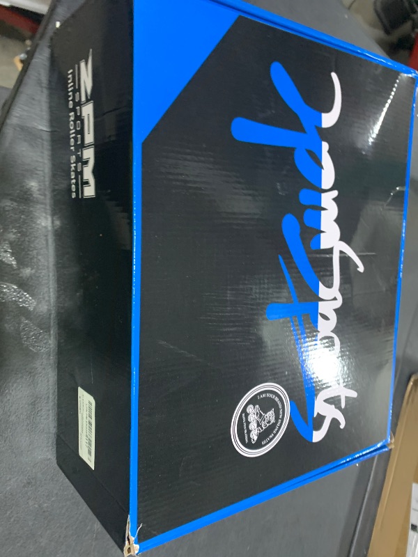 Photo 1 of 2PM SPORTS Vinal Inline Skates for Men with Light up Wheels Beginner Skates Fun Illuminating Outdoor Roller Skates for Kids and Adults - Azure X-Large