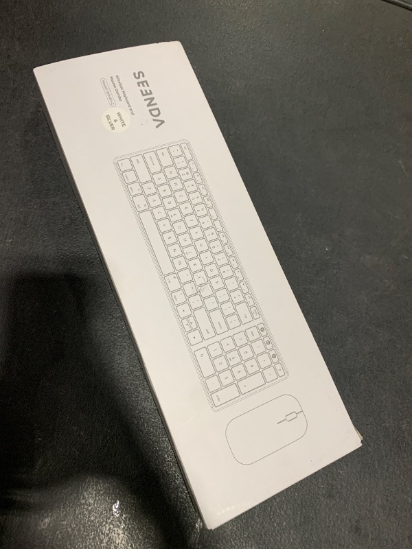 Photo 1 of seenda Bluetooth Keyboard and Mouse for Mac, SKM64-2 Multi-Device Rechargeable Slim Wireless Keyboard Mouse Stainless Steel Full Size, Compatible with MacBook Pro/Air, iPad, Mac - White Silver