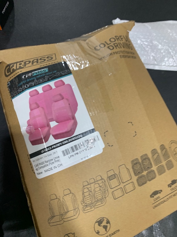 Photo 1 of CAR PASS Pink Car Seat Cover Full Sets, Air Breath in Summer Mesh Seat Cover 5mm Sponge Airbag Composite, Cute for Women Girly, Universal Fit SUV, Vans, sedans,Trucks, Automotive Interior All Pink