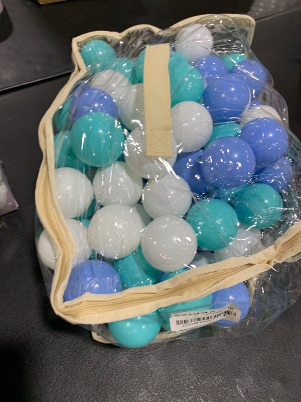 Photo 1 of MoonxHome Ball Pit Balls for Toddlers, BPA Free Crush Proof Plastic Toy Balls for Ball Pit, Children's Pool Water Toys, Ideal Gift for Christmas Balls for Play Tent 2.15" Pack of 100 White&Green&Blue