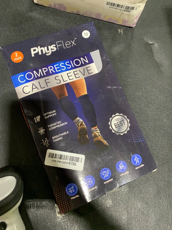 Photo 1 of Calf Compression Sleeves for Men and Women - (2 Pair) Footless Compression Socks Support for Varicose Vein, Nursing, Pregnancy, Running - Leg Sleeve Brace for Shin Splints, Pain Relief and Swelling