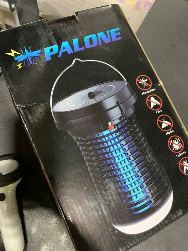 Photo 1 of PALONE Solar Bug Zapper Outdoor, Detachable Solar Mosquito Zapper, Insect Zapper Indoor with LED Light, 4500V Fly Zapper 4 in 1 Electric Bug Zapper for Outdoor Camping Patio Garden Mosquito Killer