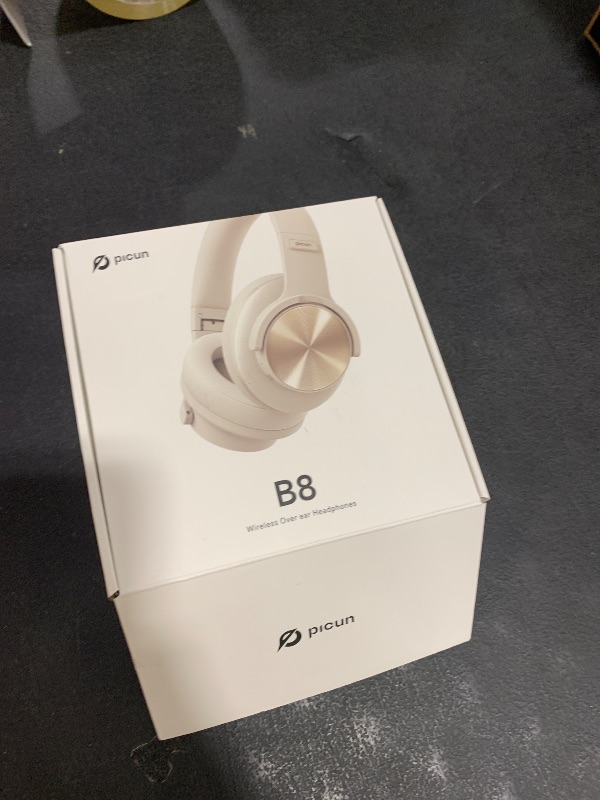 Photo 1 of Picun B8 Bluetooth Headphones, 120H Playtime Headphone Wireless Bluetooth with 3 EQ Modes, Low Latency, Hands-Free Calls, Over Ear Headphones for Travel Home Office Cellphone PC Khaki White