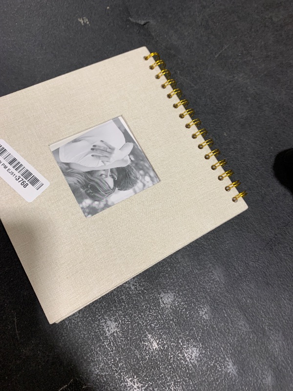 Photo 1 of Hiwhy 8 x 8 Inch Scrapbook Photo Album Linen Cover, Hardcover Kraft White Pages Memory Book, for Travel Wedding Guest Book Christmas Baby Shower (20 Sheets/ 40 Pages,Beige)