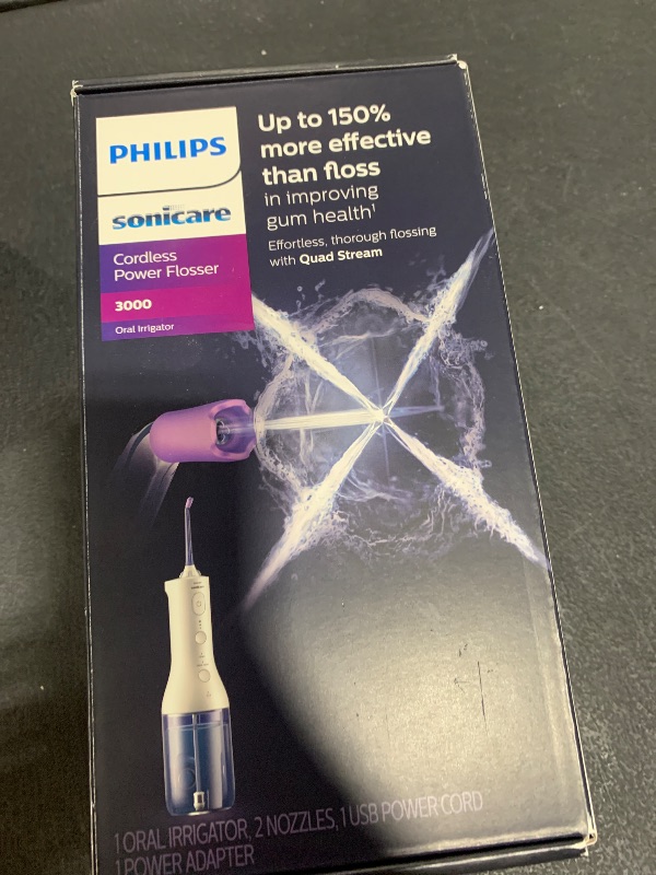Photo 1 of Philips Sonicare Cordless Power Flosser 3000, White, HX3826/21